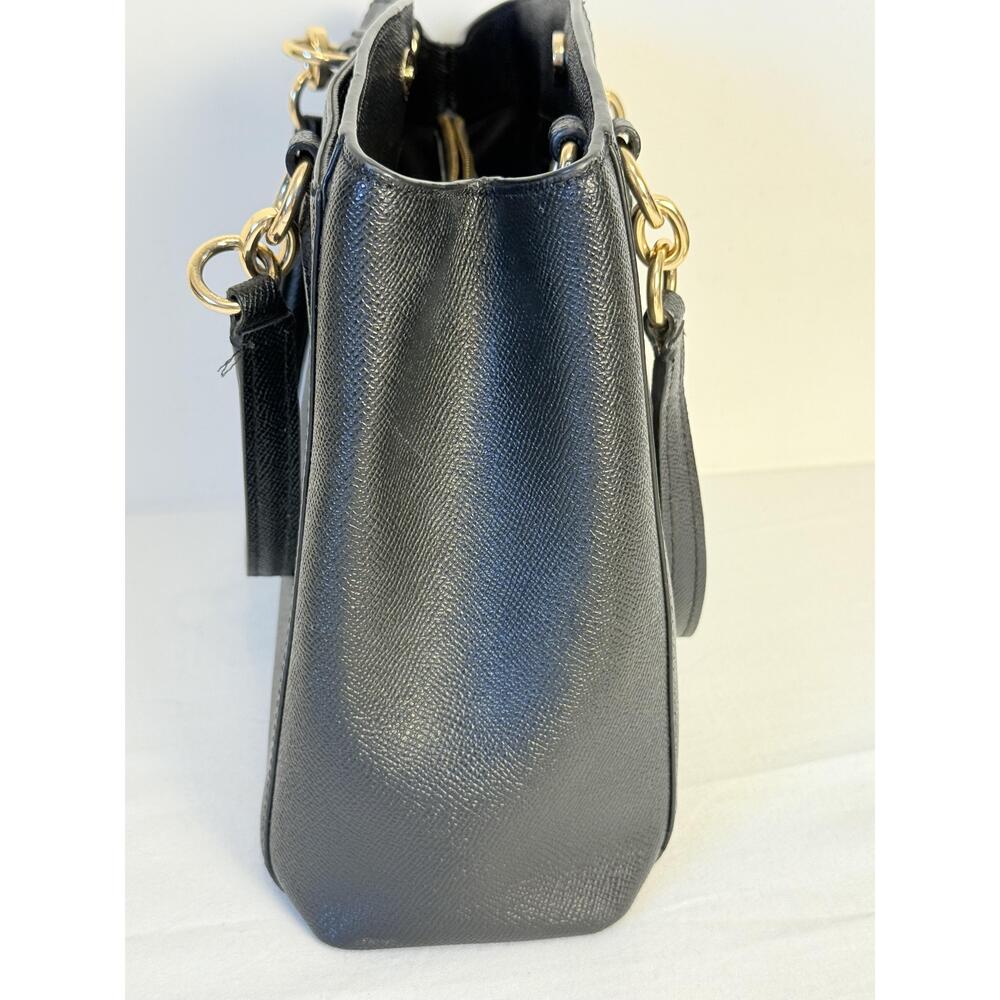 Coach Womens Black  Minetta Hardware Adjustable Strap Leather Crossbody Handbag - Picture 13 of 16
